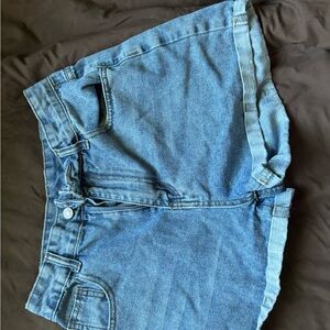 SHEIN Blue Jean Shorts Distressed Cut-Off